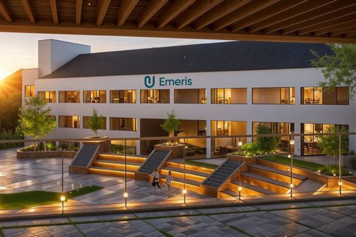 Aerial view of a modern private school campus in South Africa with sports fields and learning facilities
