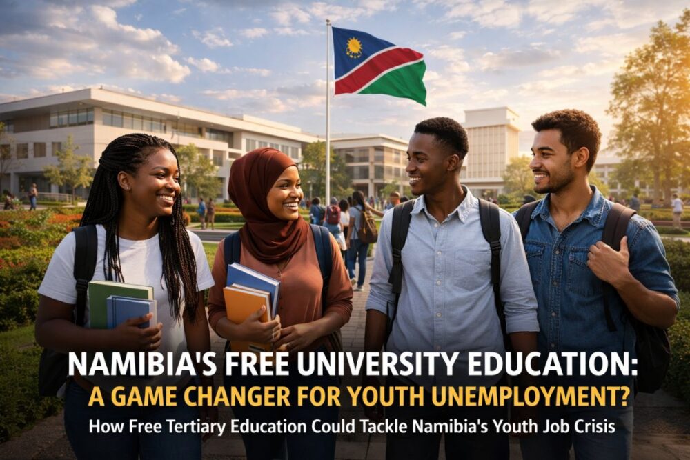 Namibian students at a public university campus