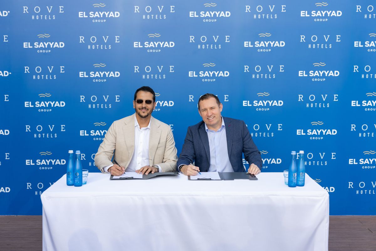 Khaled El Sayyad, CEO at El Sayyad Group and Paul Bridger, Chief Operating Officer at Rove Hotels at the signing Ceremony 