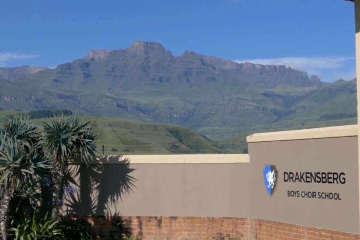 The Drakensberg Boys Choir School building at the foot of the Drakensberg mountains