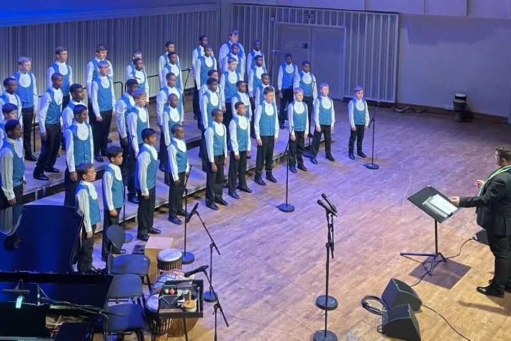 Young choristers performing as part of the school’s music programme