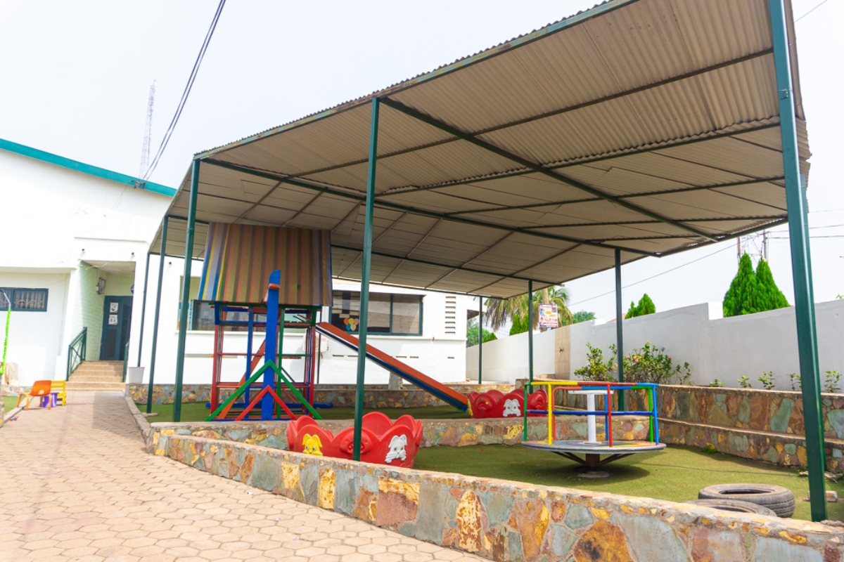 A view of the International Community School campus and its surrounding outdoor environment