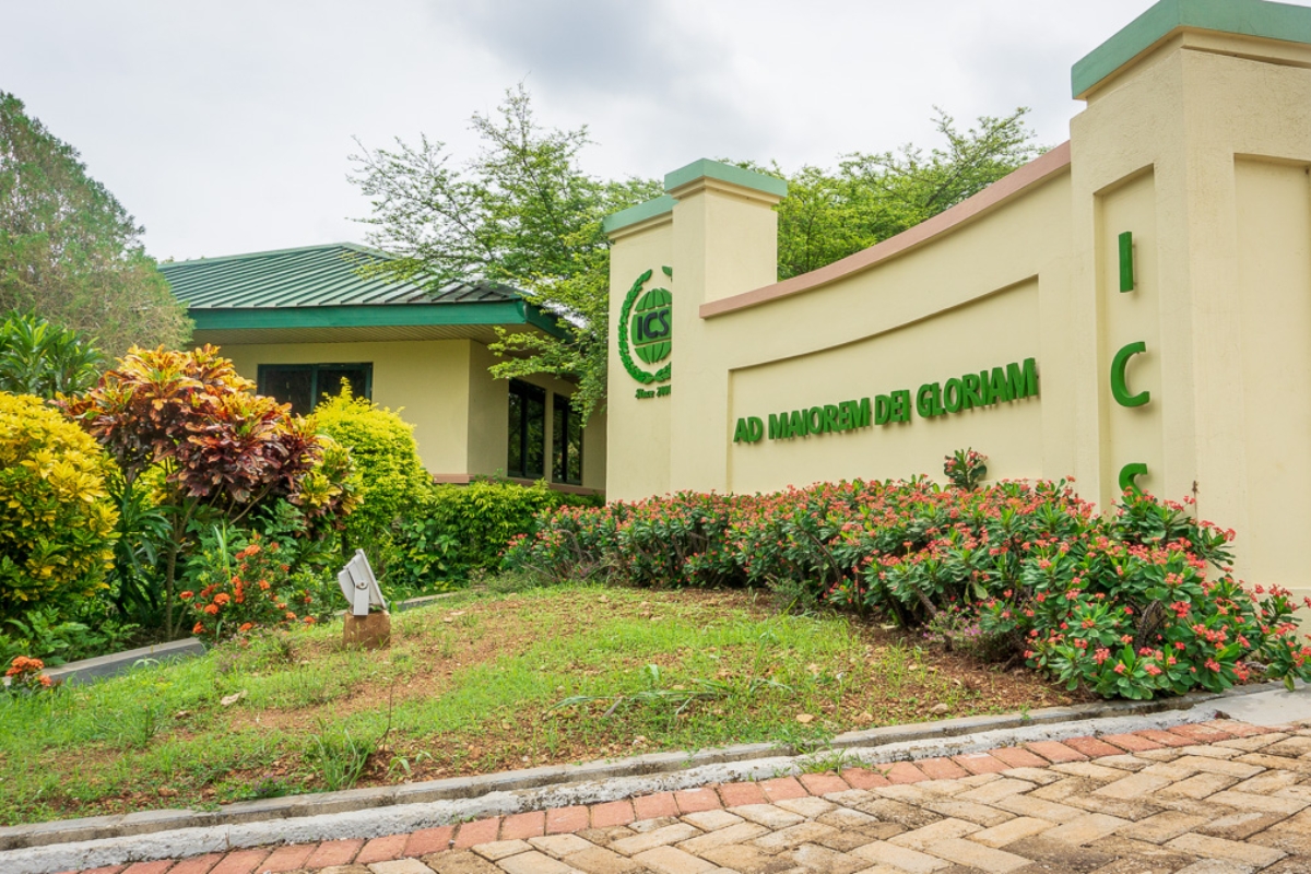 A look across the International Community School campus and its welcoming outdoor spaces