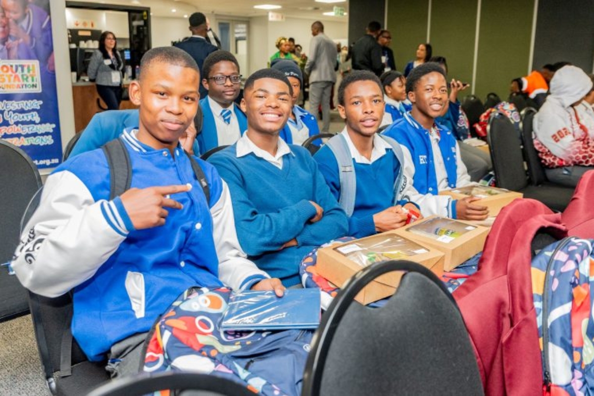 Grade 10 and Grade 11 learners participating in a STEM education maths and science learning programme in South Africa